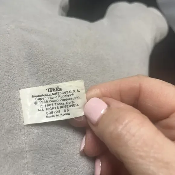 Vintage 1985 Tonka Pound Puppy - Gray with long ears, 2 feet long 24” Large - Picture 6 of 10